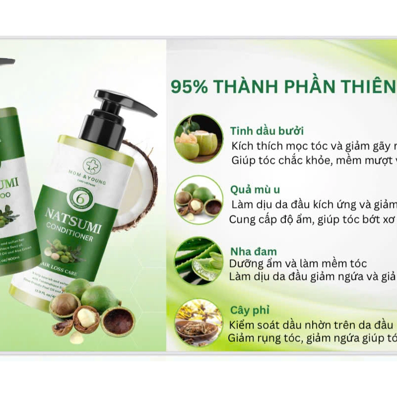Cặp dầu gội & dầu xả bưởi Natsumi